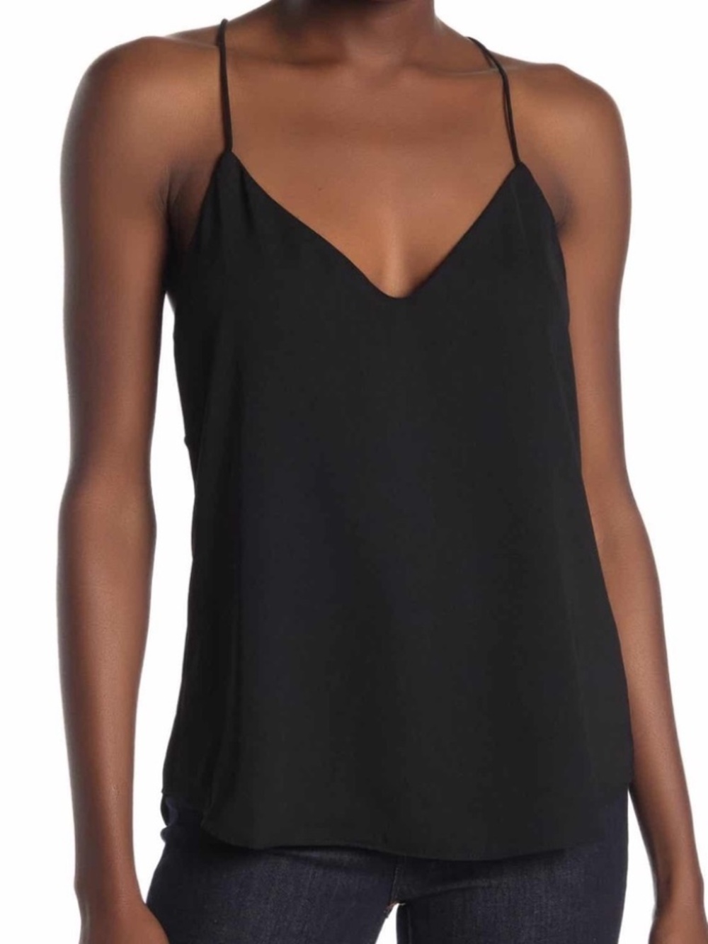 J. Crew black silk racerback tank